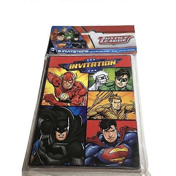 Justice League Invitations (8-Pack) One Size Multicoloured