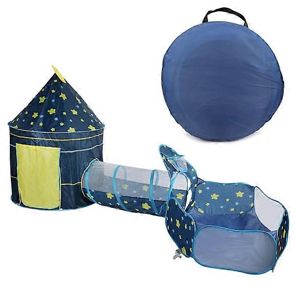 Baby Tent, Crawl Tunnel and Ball Pit - 3 pc Indoor Toy for Toddlers (blue)