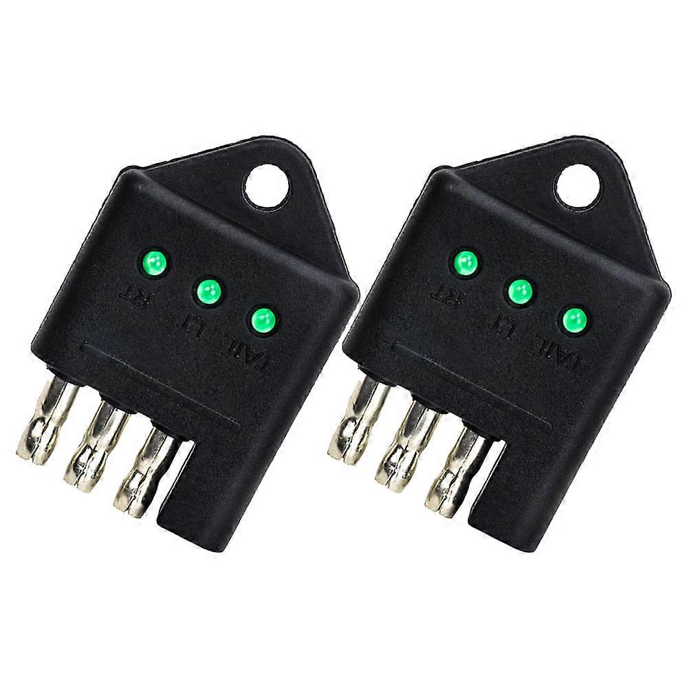 2pcs Pin Trailer Plug Tester Adapter for Quick Wiring Testing – Compatible with RVs, Campers, and Commercial Vehicles, Ensures Safe Driving with