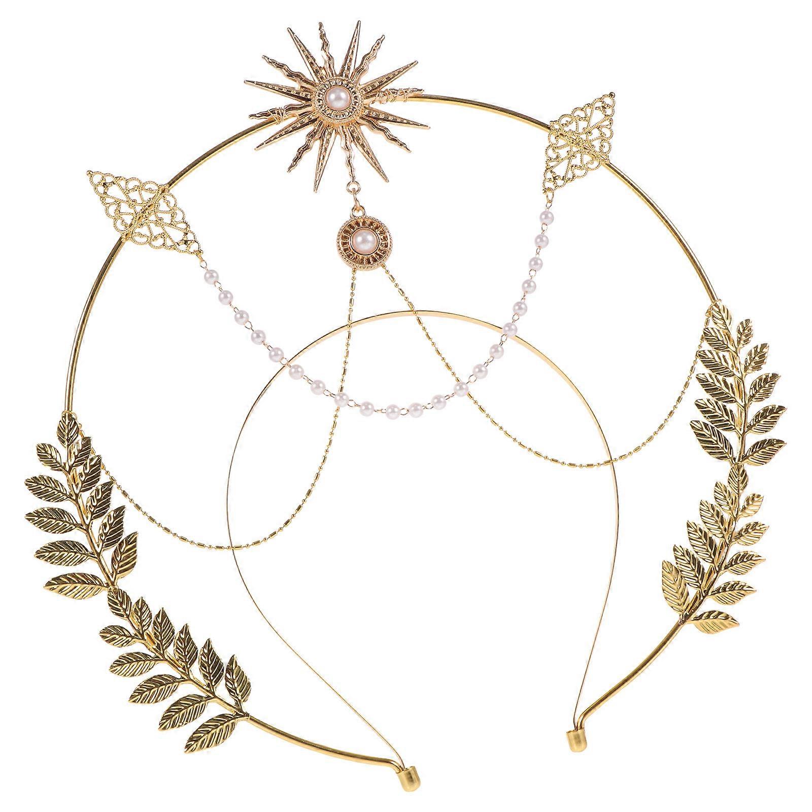 Here's a polished and engaging product description based on your input:
**Delicate Metal Hair Band for Women – Elegant Crown Headpiece with Leaf