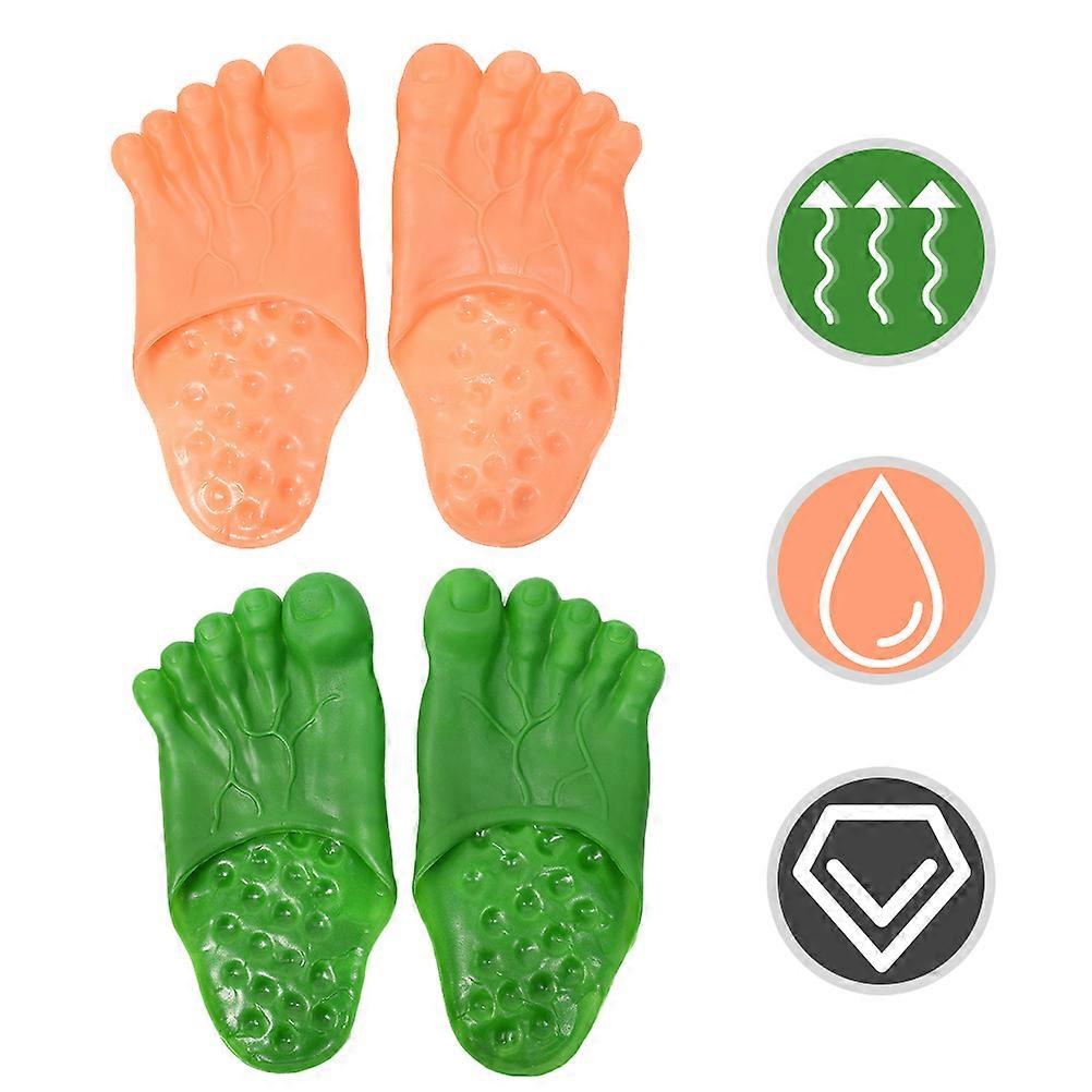 Funny Big Toe Slippers 2 Pairs Shape Feet Cover For Halloween Celebration 27x14x3CM Enhanced Party Effect