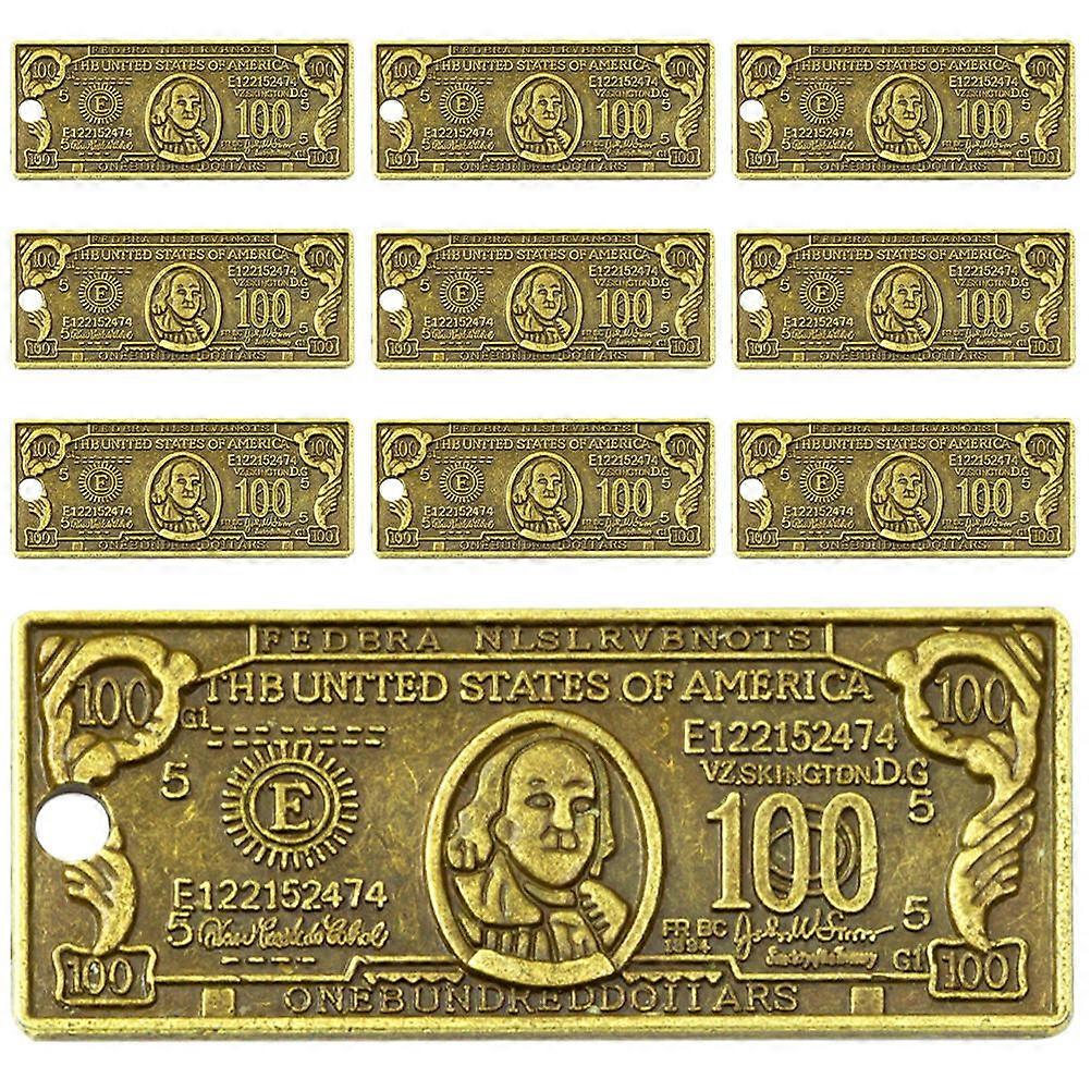 10Pcs Retro Shape Key Hanging Decoration For Daily Wear And Special Events In Golden Color Perfect For Crafting