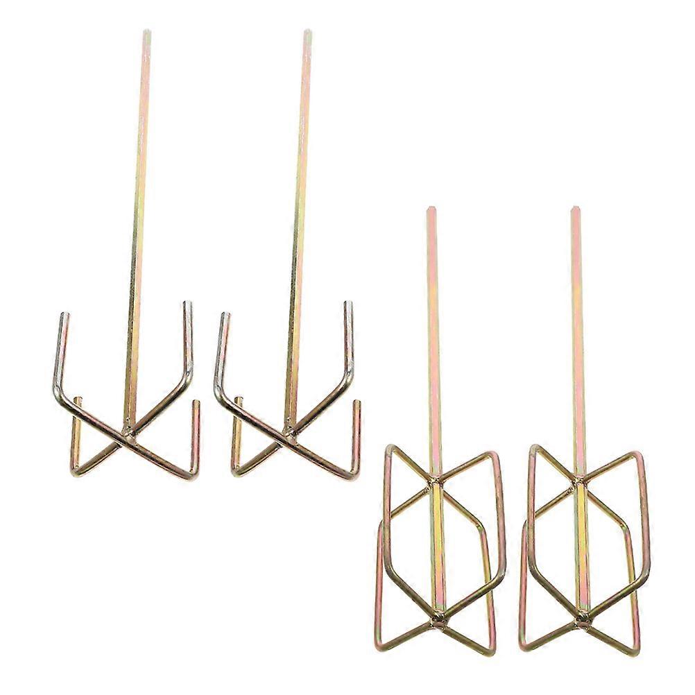 Paint Stirrer for Drill 4Pcs Long Drill Attachment Paddle Made of Steel for Mixing Solutions in Various Construction Occasions