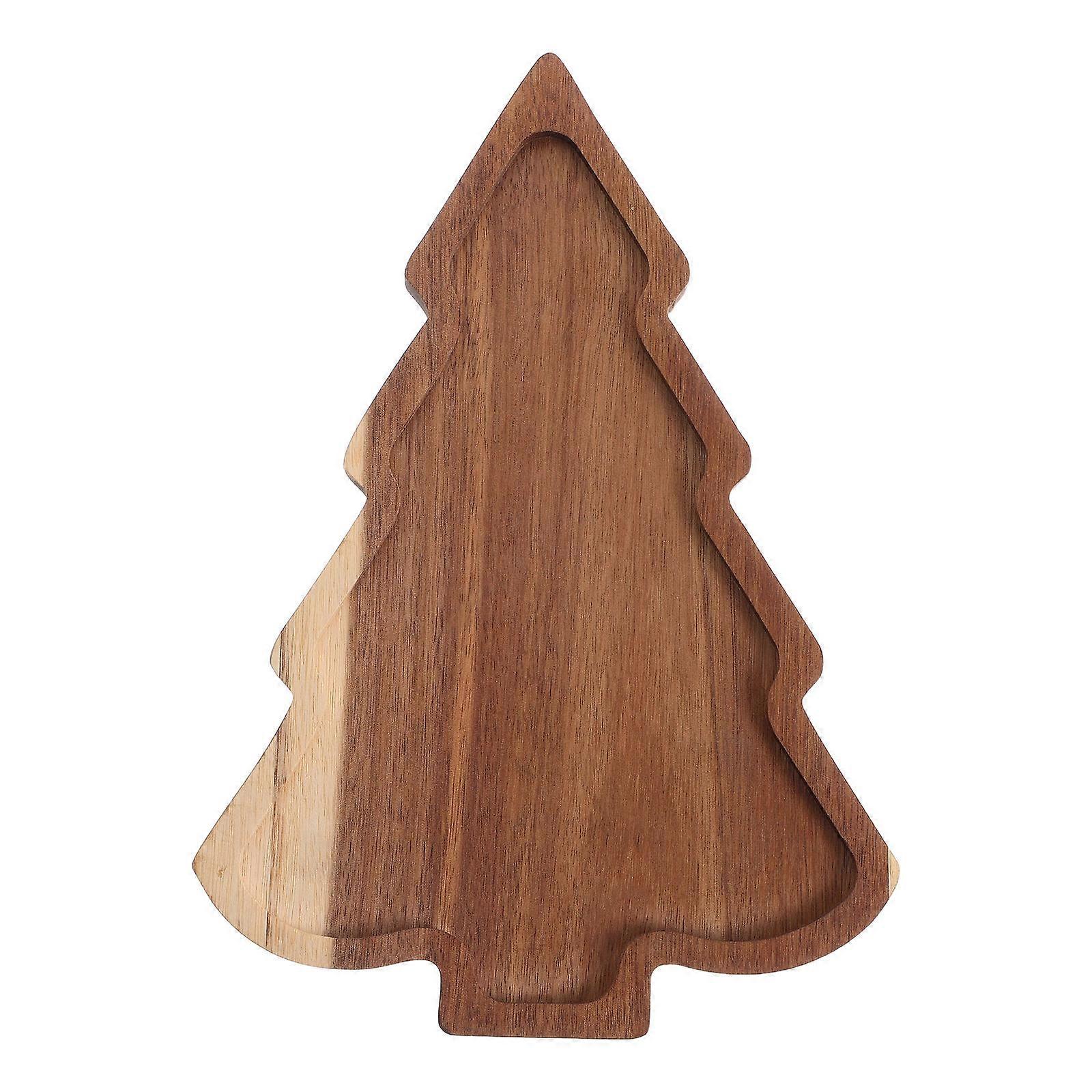 Wooden Christmas Dish Tree Serving Tray For Nuts Container And Candy Tray At Party Setting 1Pack