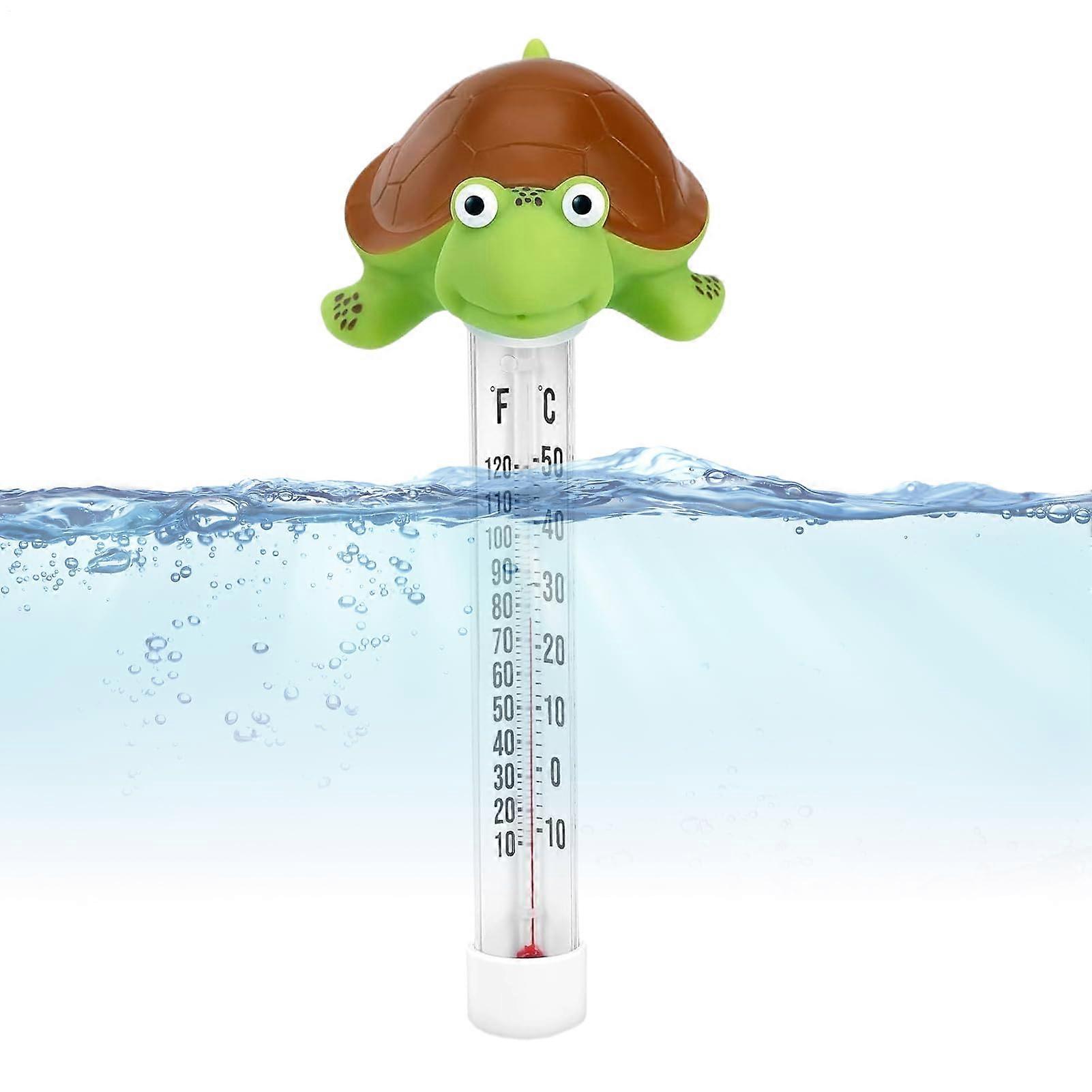 Pool Temperature Measurement Device, Floating Pool Thermometer, Flamingo and Turtle Design, Durable with Cord for Spas and Pools