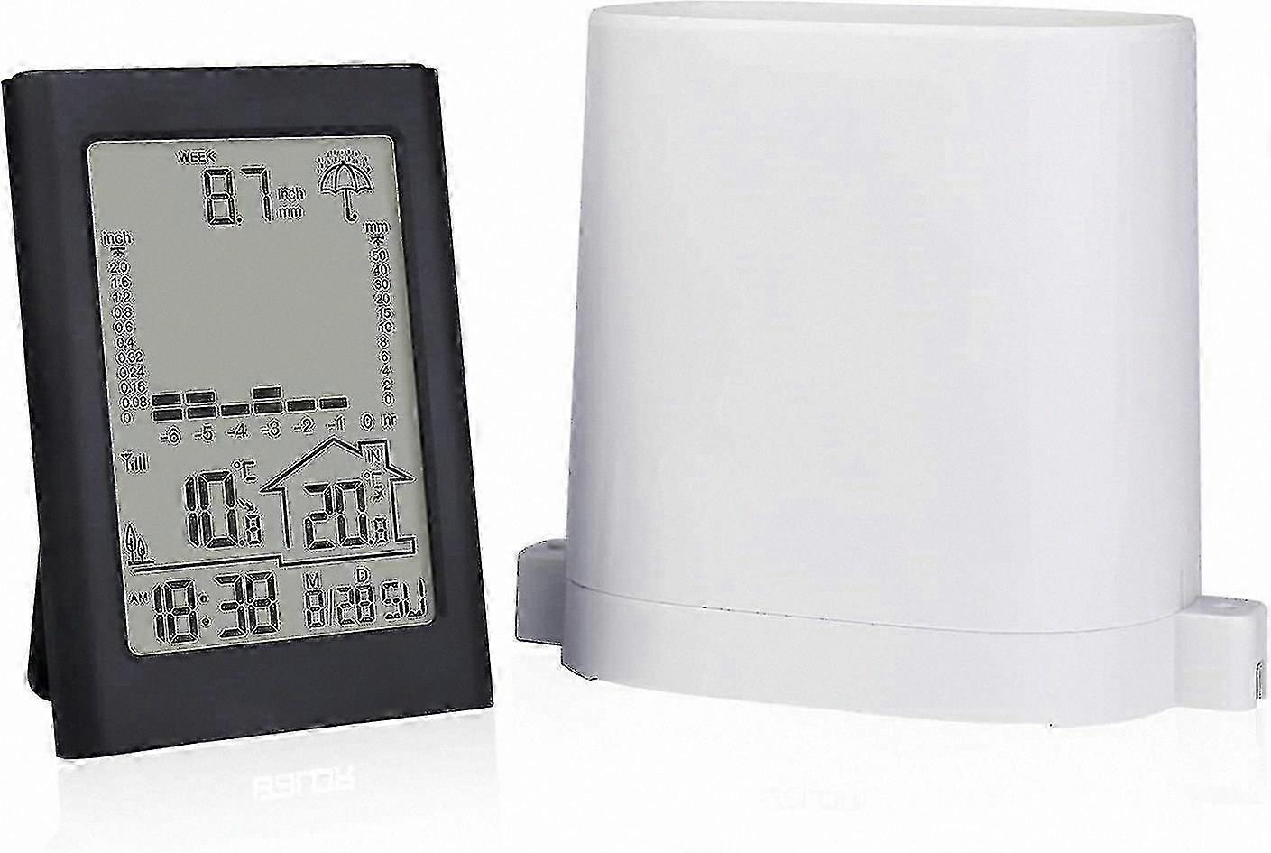 Wireless Rainfall Monitor with Indoor and Outdoor Temperature Display Weather Station