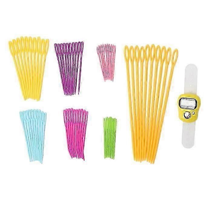 Büyük Göz İğnesi Seti Lot 70 Büyük Göz İğnesi, 70 Adet 7 Farklı Boyutta Renkli Tuhafiye İğnesi