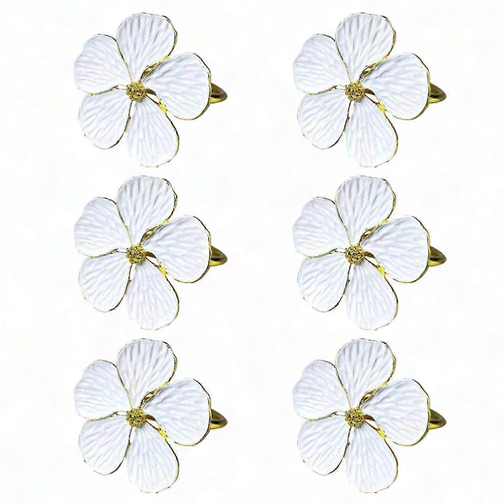 6pcs fiore tovagliolo anello, floreale tovagliolo fibbie portatovagliolo tavoli da pranzo impostazione decorazione per wedd