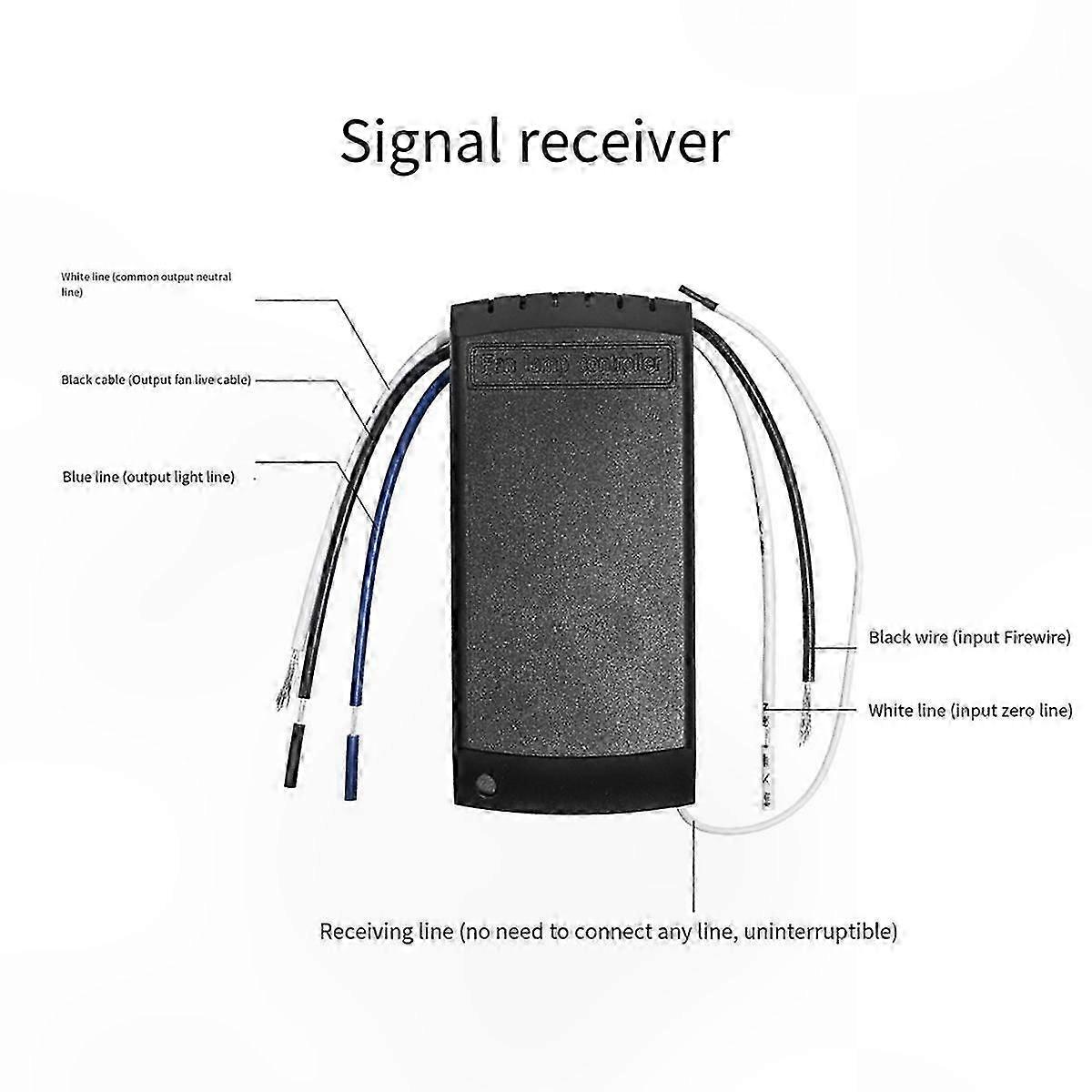 Ceiling Fan Lamp Remote Control Set with Adjustable Speed, Timer Function, and Receiver for Universal Use