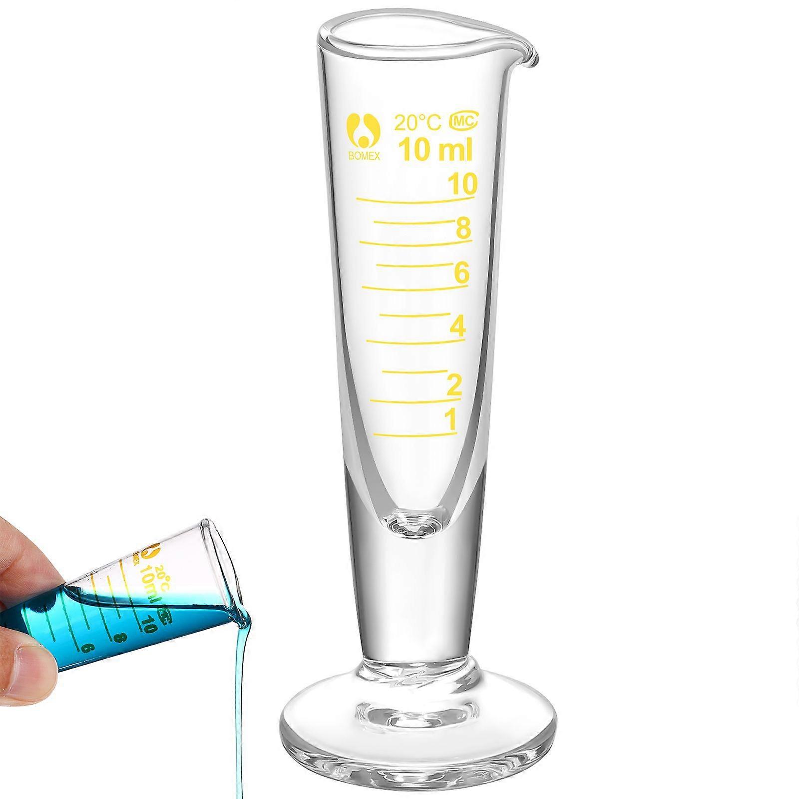 Graduated Glass Cup Laboratory Measuring Cup Scale Cup Experiment Tool Laboratory Accessories (10ml)