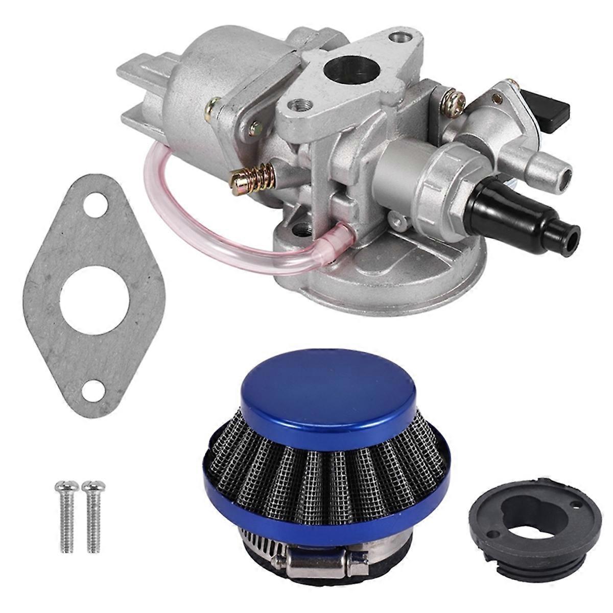 42MM Air Filter+Carburetor Kit for 2 Stroke 47Cc 49Cc Engine Parts Mini Moto Kids Atv Quad Dirt Pocket Bike Blue