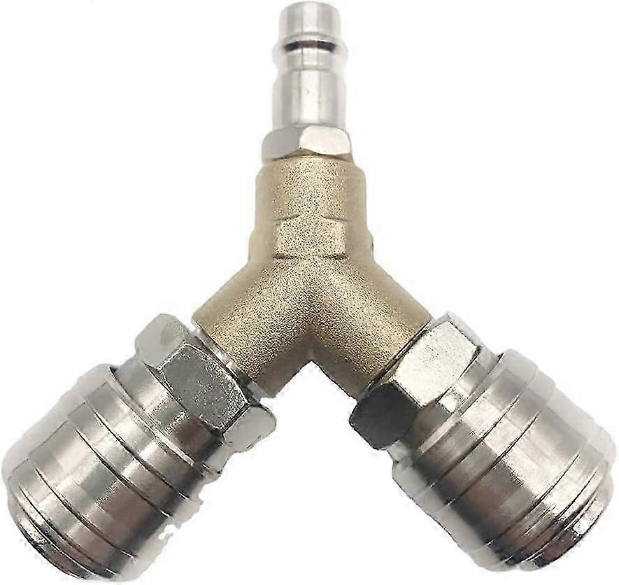 Compressed Air Distributor, Compressed Air Connector, Compressed Air Switch, With Two 1/4 Inch Threaded Connectors, Rustproof Brass, Fully Assembled,