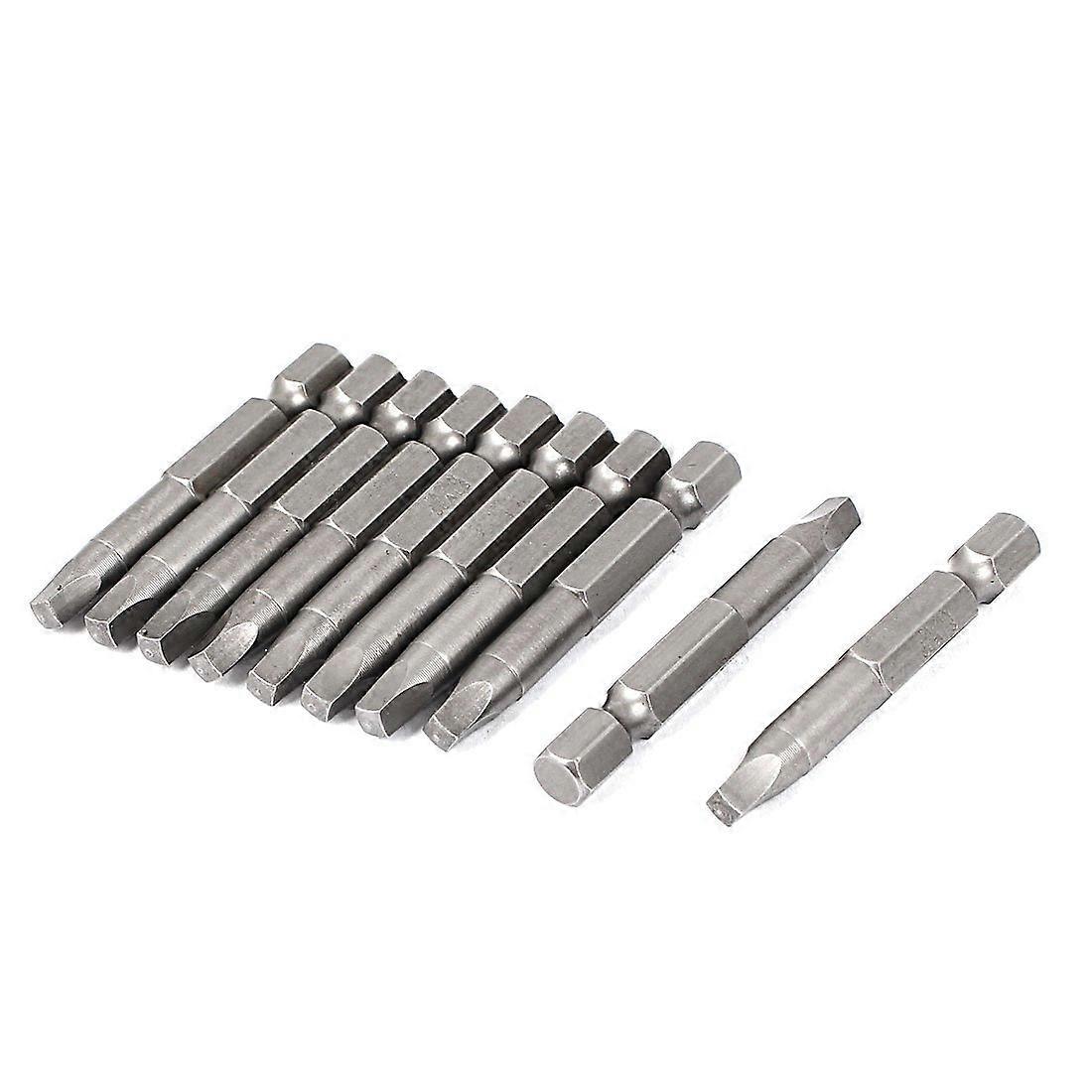 Sourcingmap 50mm Long S3 Square Tip Magnetic Screwdriver Bits 10 Pcs