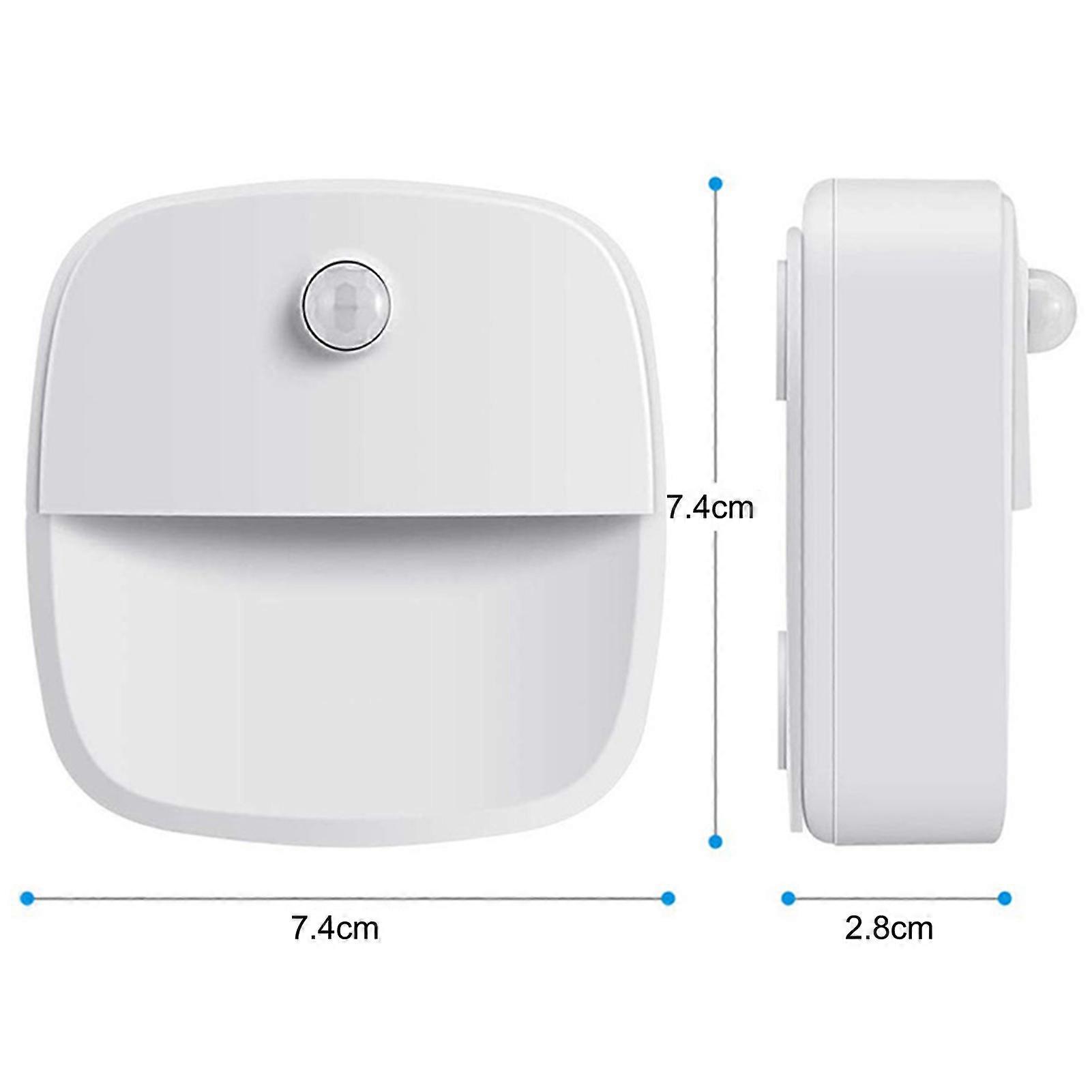 6PCS Motion Sensor LED Night Light 74x28mm White Battery Operated