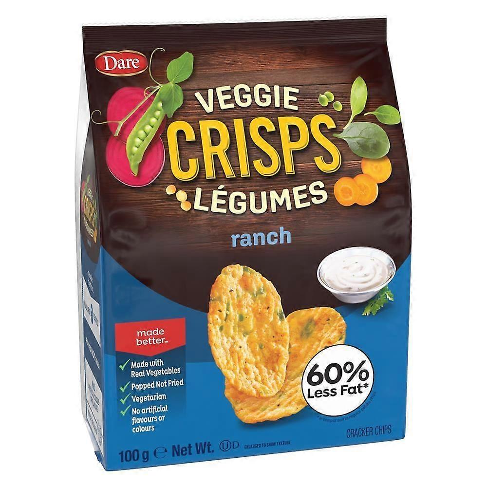 Veggie Crisps Zesty Ranch Vegetarian Plant based 100g - 3 Pack