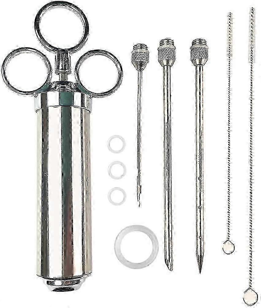 Smaksinjektor for grilling, 60 ml kjøttsprøyte i rustfritt stål