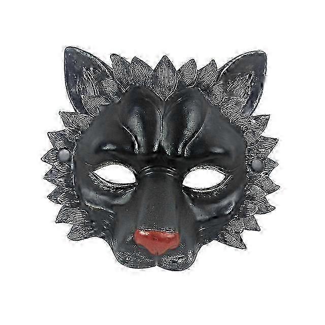 Half-Face 3D Lion Mask with Elastic Headband - Durable Decorative Pu Foam Animal Mask for Halloween Masquerade Costume Party Unisex