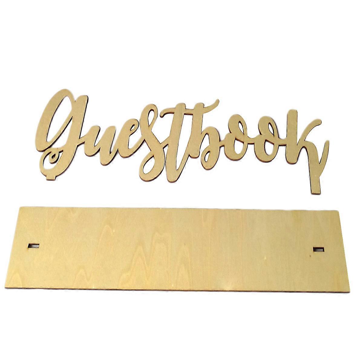 Message Board Wooden Wedding Guestbook for Leaving Message Light Yellow Decor