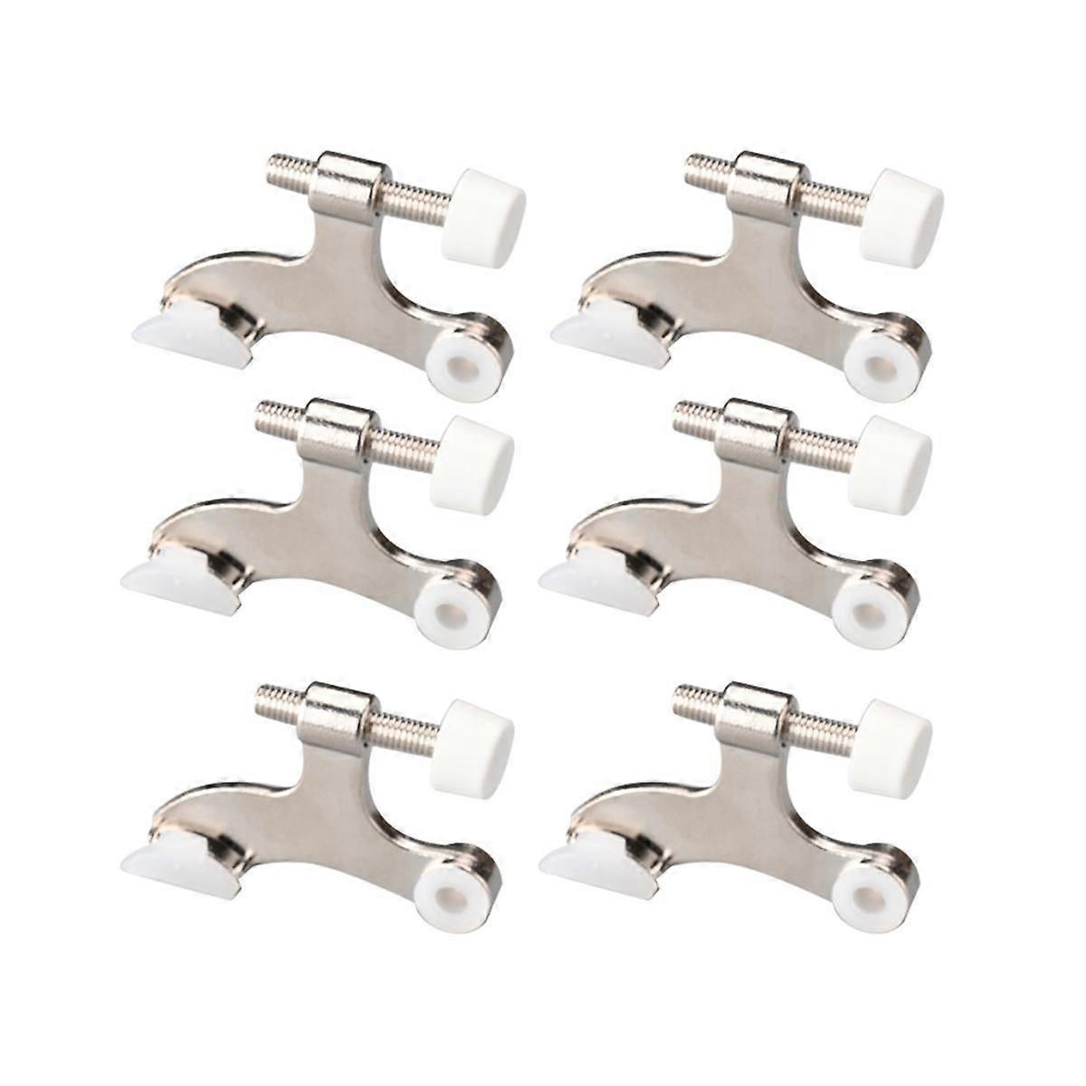 6Pcs Hinge Pin Nickel Color Door Stopper Adjustable Heavy Duty Hinge with Rubber Bumper To Reduce D