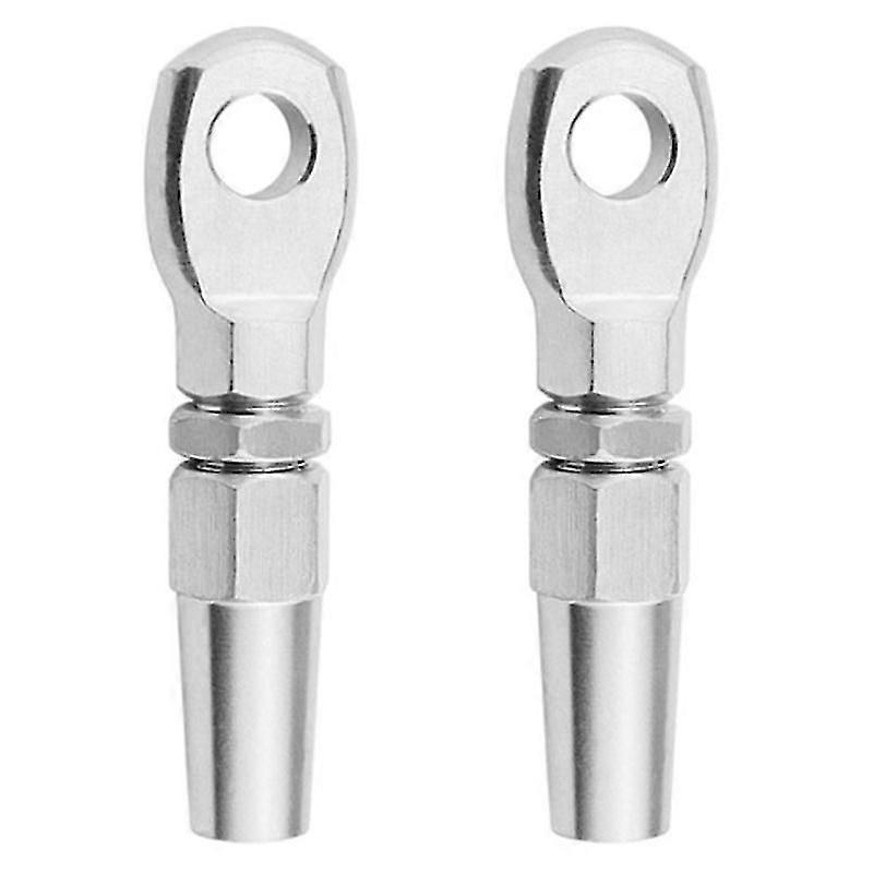 2Pcs Marine Grade 316 Stainless Steel Swageless Eye Terminal Wire Cable Rope Diy Fitting Rigging Har