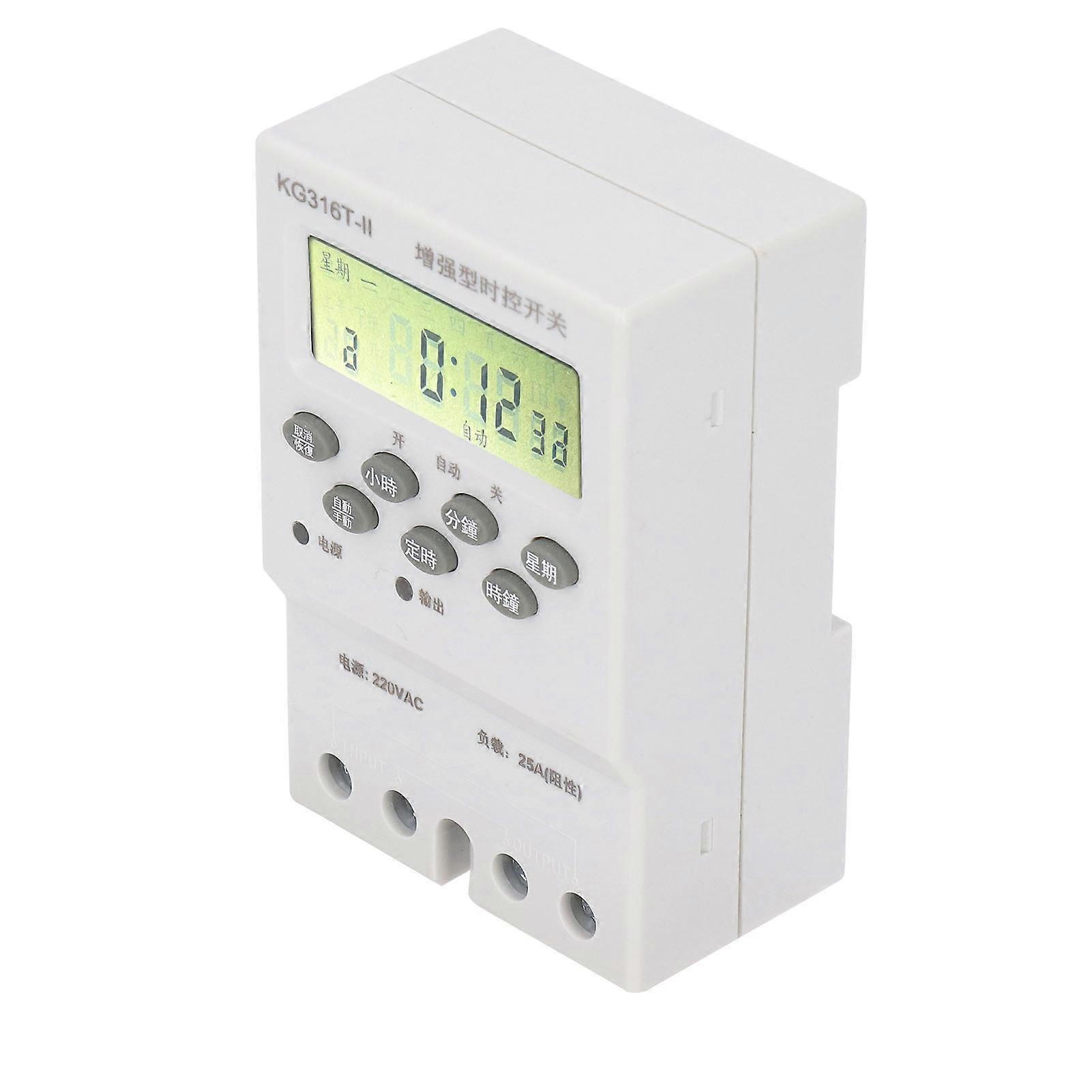 Digital Time Control Switch Timer AC220V 16 On/Off 25A Load