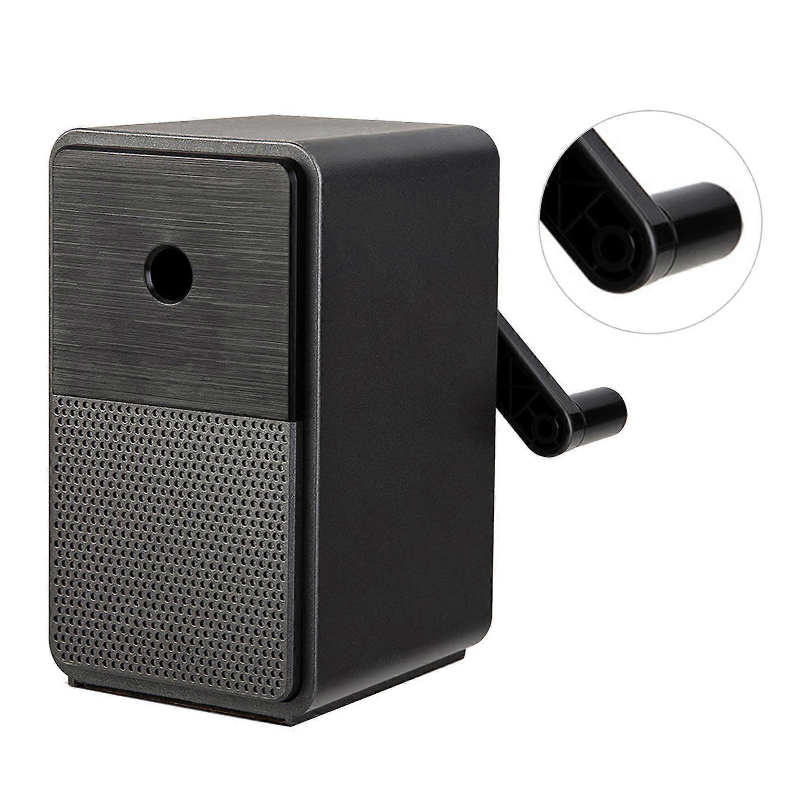 Hand Cranked Pencil Sharpener Black 5 Adjustable Levels 6.5-8mm Capacity Large