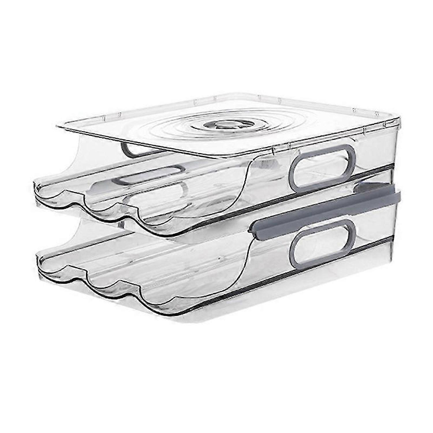 2 Layer Storage Egg Container for Refrigerator, with Lid&Time Scale