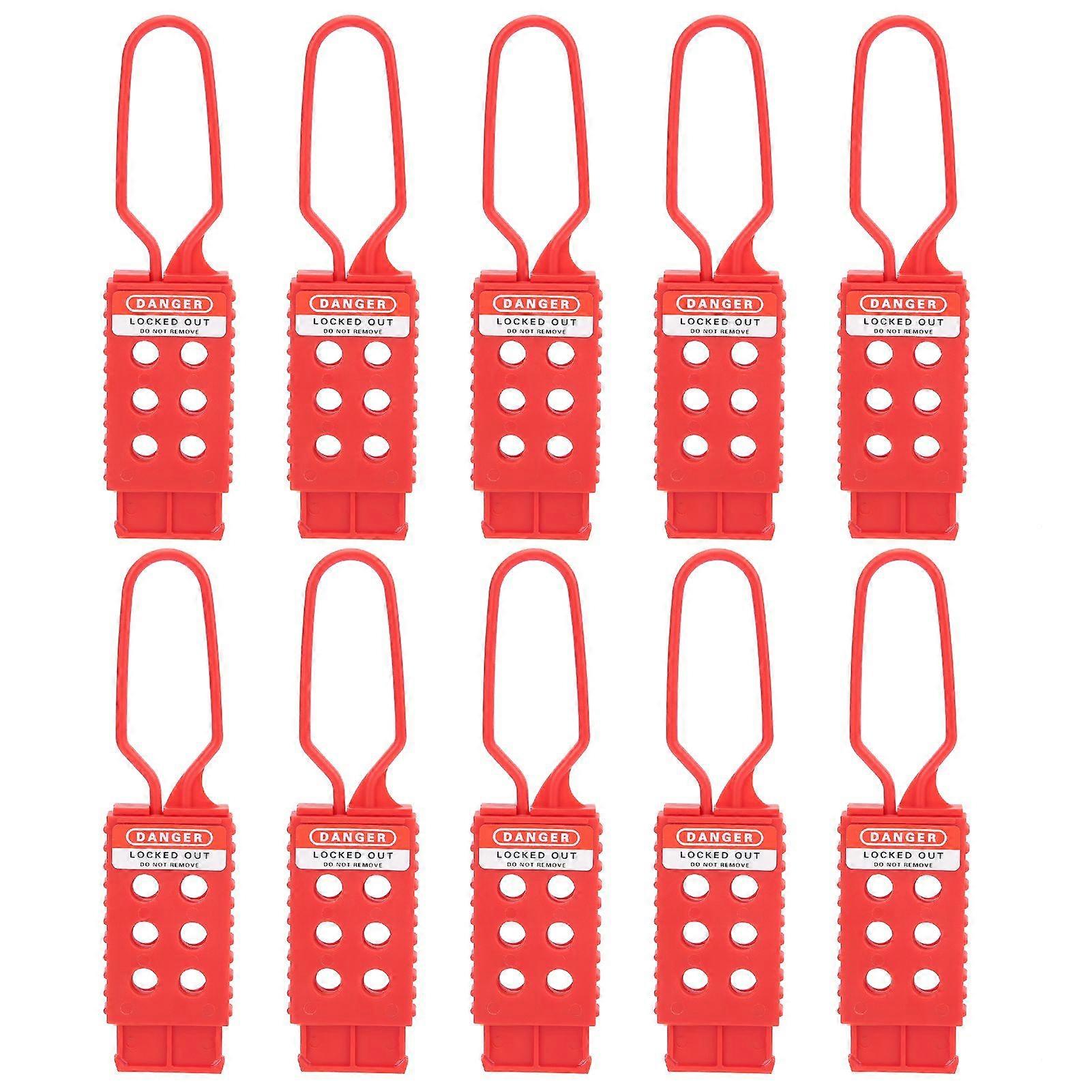 10PCS Safety Lockout Hasp 6Hole Insulating Nylon for Industrial Equipment Maintenance