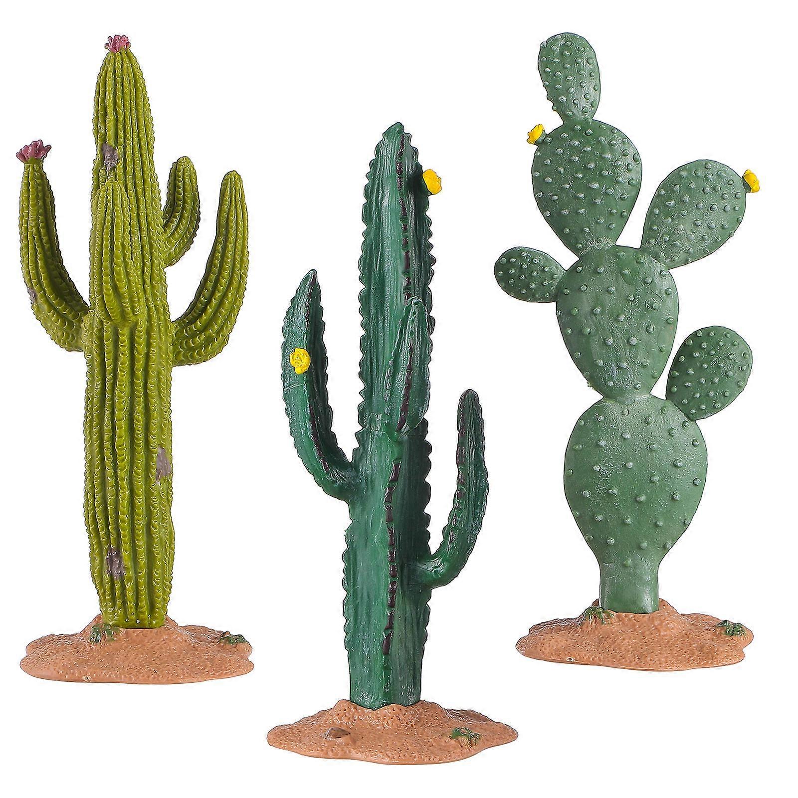 Tiny Cactus Plants Simulated Cactus Ornament for Decor 15 Pieces