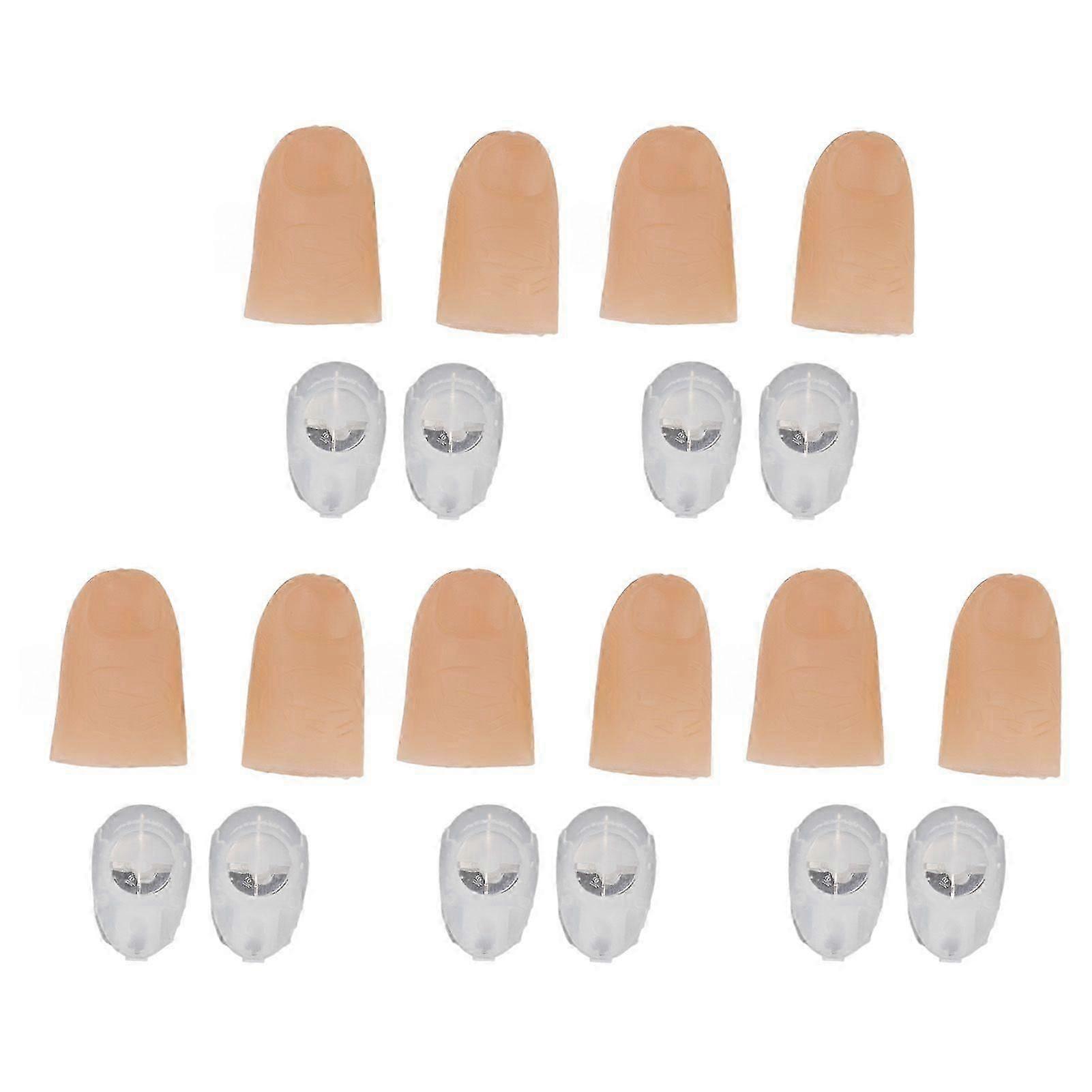5 Pairs Finger Light Up Thumb PVC 3V 40mAh Battery Powered 4.5cm LED Fake Finger Lights for Performance Prop Green