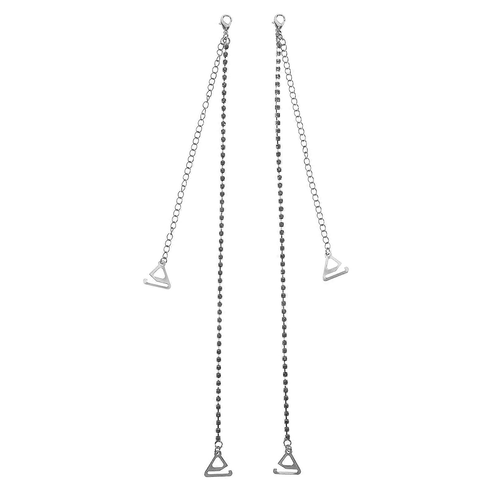Detachable Strap Dress Lingerie Accessories Single Row Black Invisible Strap Solution 1 Pair