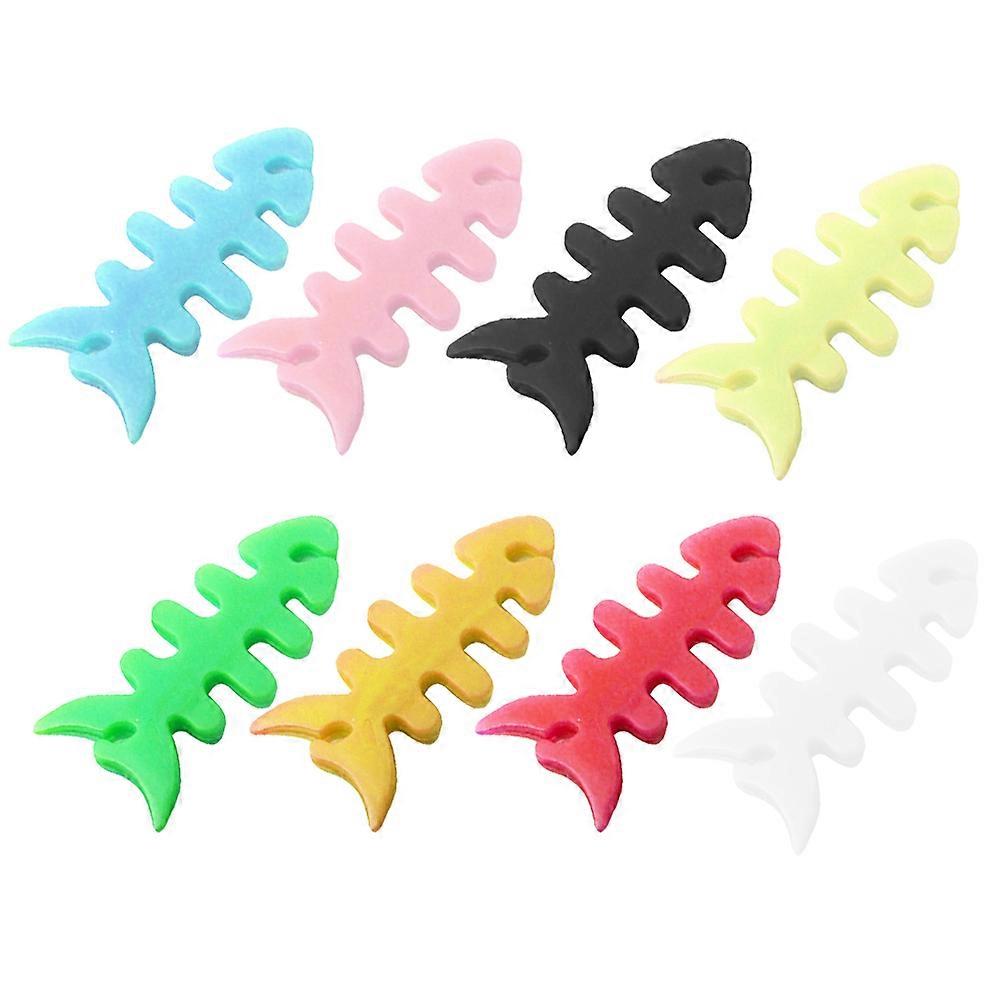 Cable Winder Fish Bone Silicone Organizer for Data Line 600Pcs Assorted Color