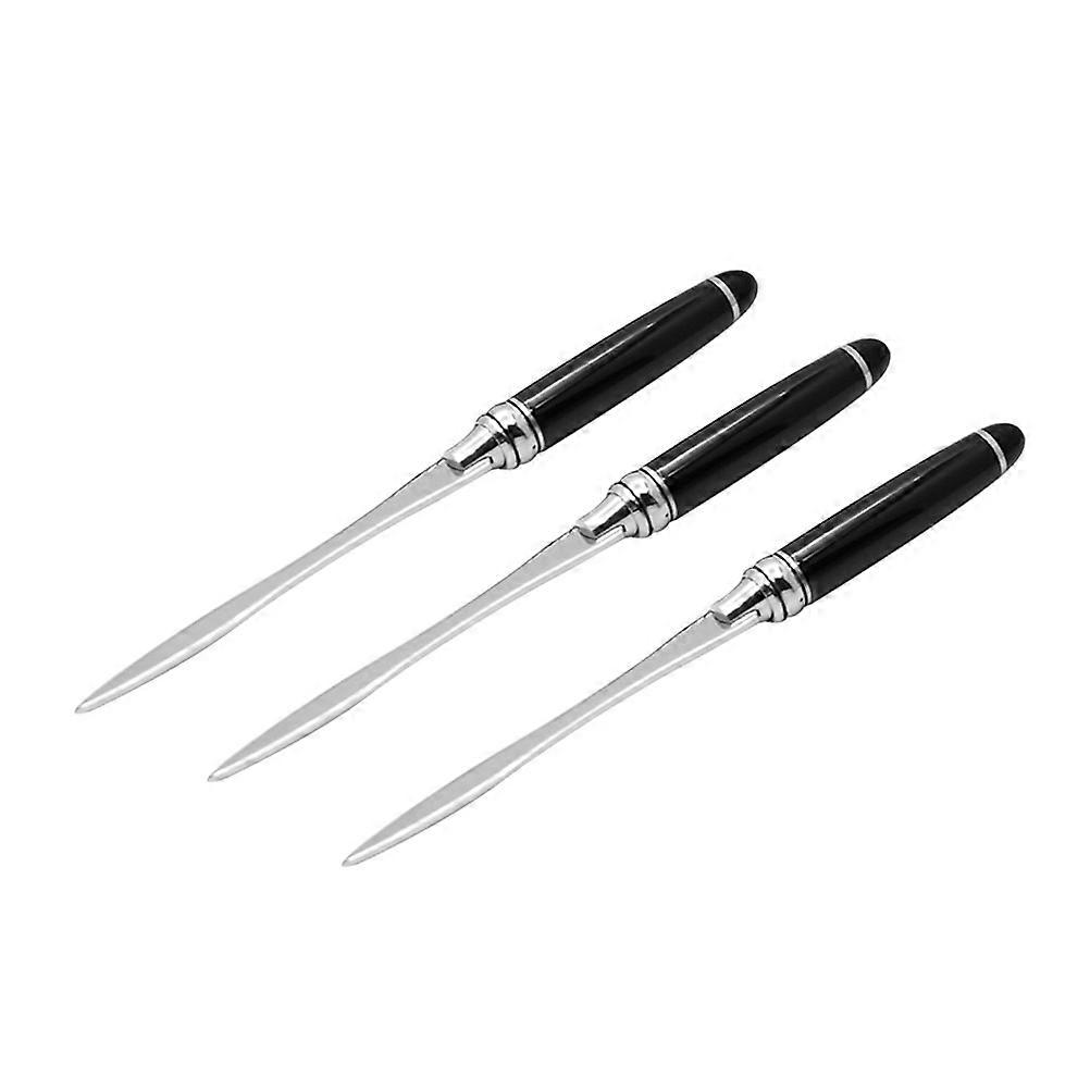 Envelope Slitter Metal Letter for Envelope Use 3Pcs Black