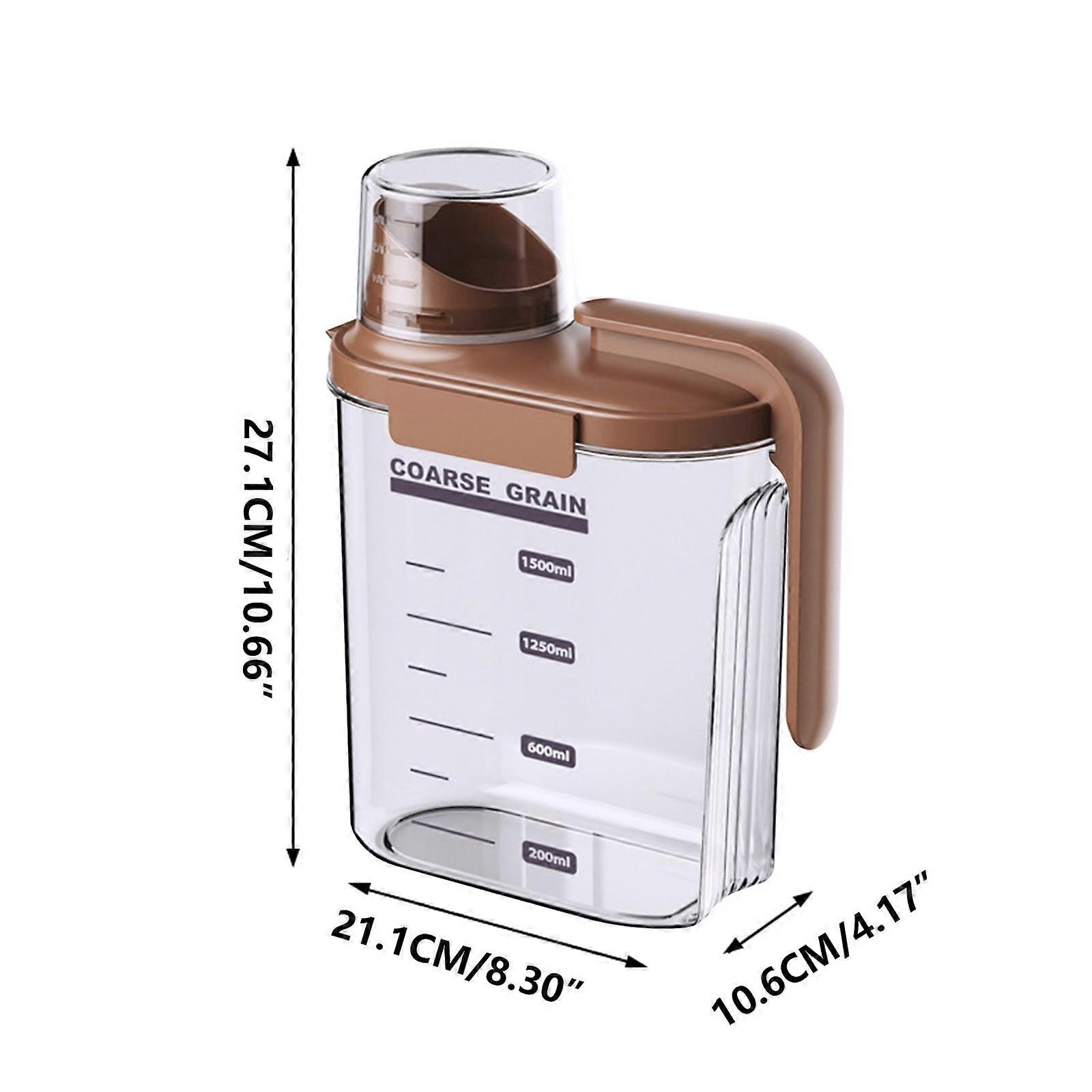 Yoloke Cereal Containers, 1500ml Airtight with Pouring Spout, compatible with flour, grain dispenser for pantry storage