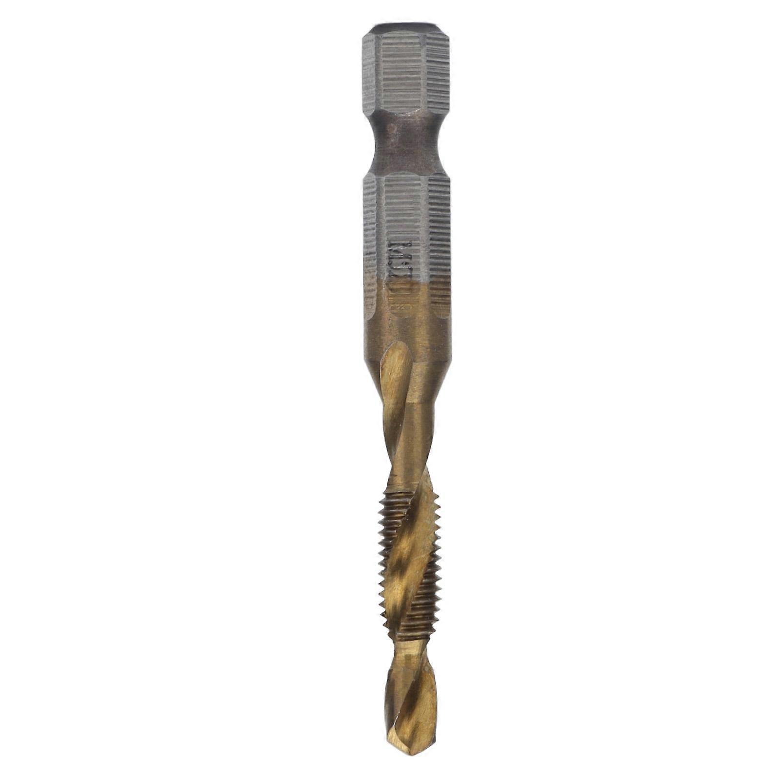 Titanium-Coated Hex Shank Drill & Tap Bits for Wood - Metric Screw Combo for DIY Woodworking, Precision Tapping & Threading
