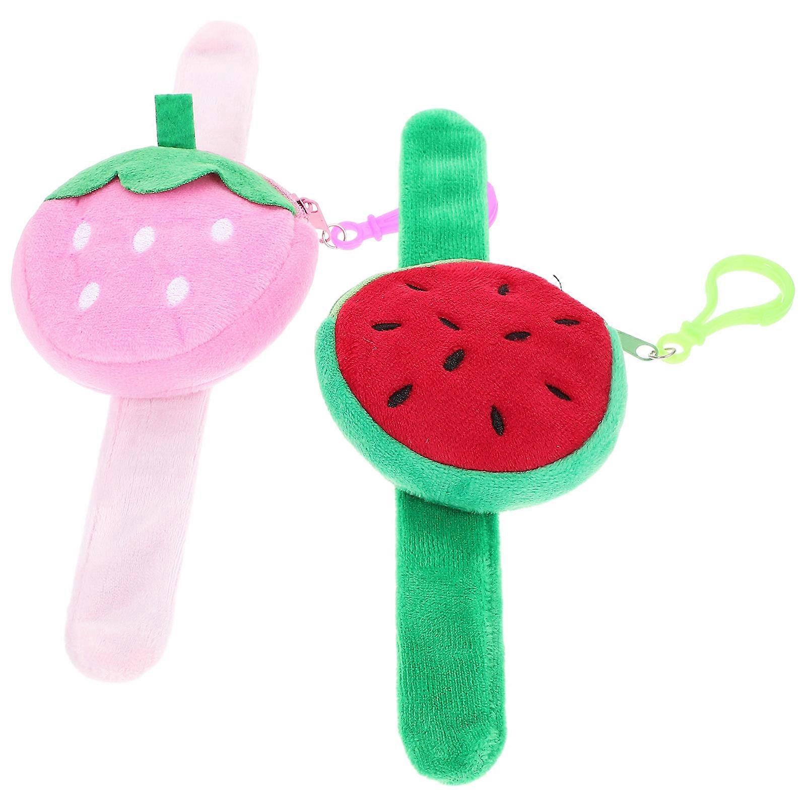 Fruit Slap Bracelets Plush Slap Band for Kids 4Pcs Fruit Theme Colors