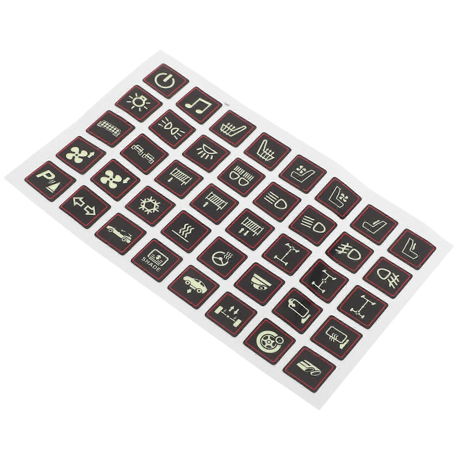 Glow-in-The-Dark Car Switch Panel Sticker for Auto Dashboard 4Pcs