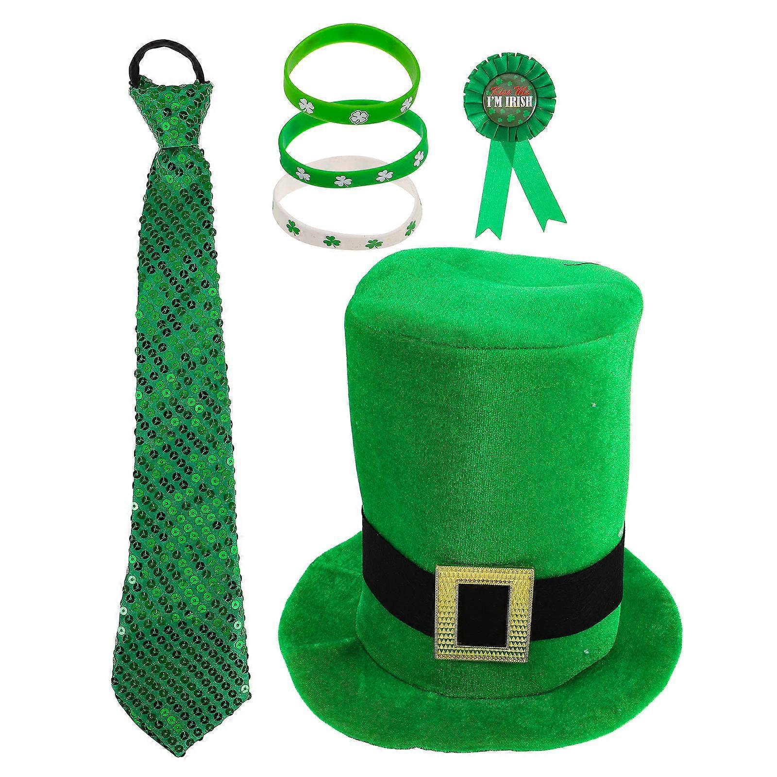 Festive Patrick Party Hat Costume Accessory 5Sets Green Shamrock