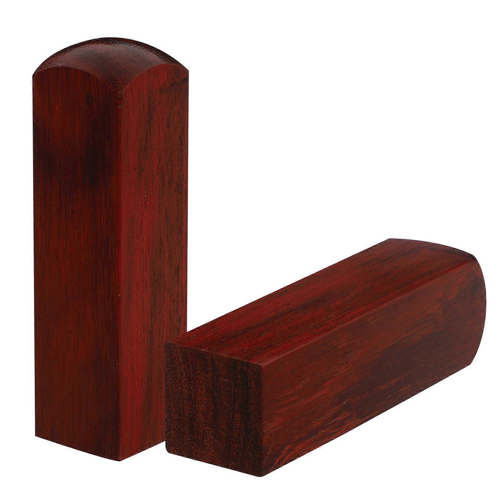 Red Wooden Scrapbook Seal 2Pcs for DIY Craft Stamp Set
