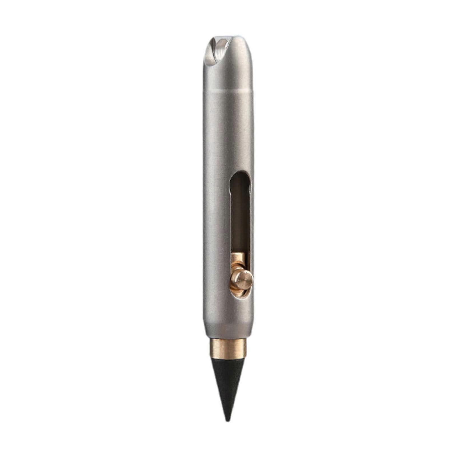 Titanium Alloy Inkless Pencil For Home Drafting And Writing, Metal Eternal Pencil, Titanium Construction, No Ink