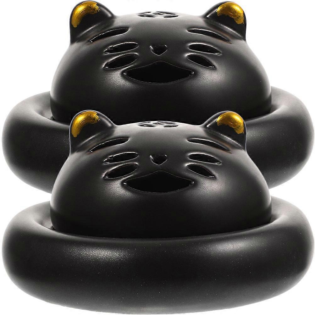 Ceramic Incense Holder Cat Incense Burner for Sticks 4Pcs Set