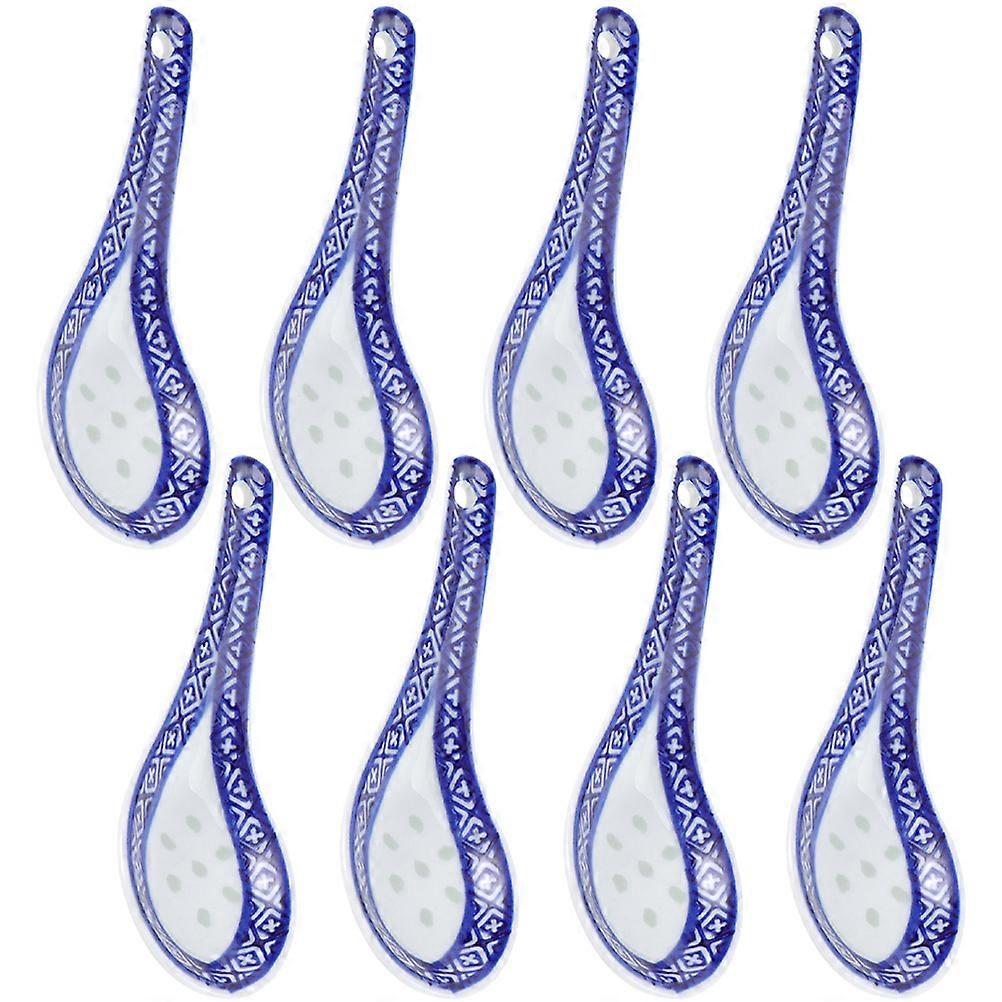 Assorted Color Chinese Style 8Pcs Spoons For Picnics And Parties Simple Style Ideal For Eating Porridge