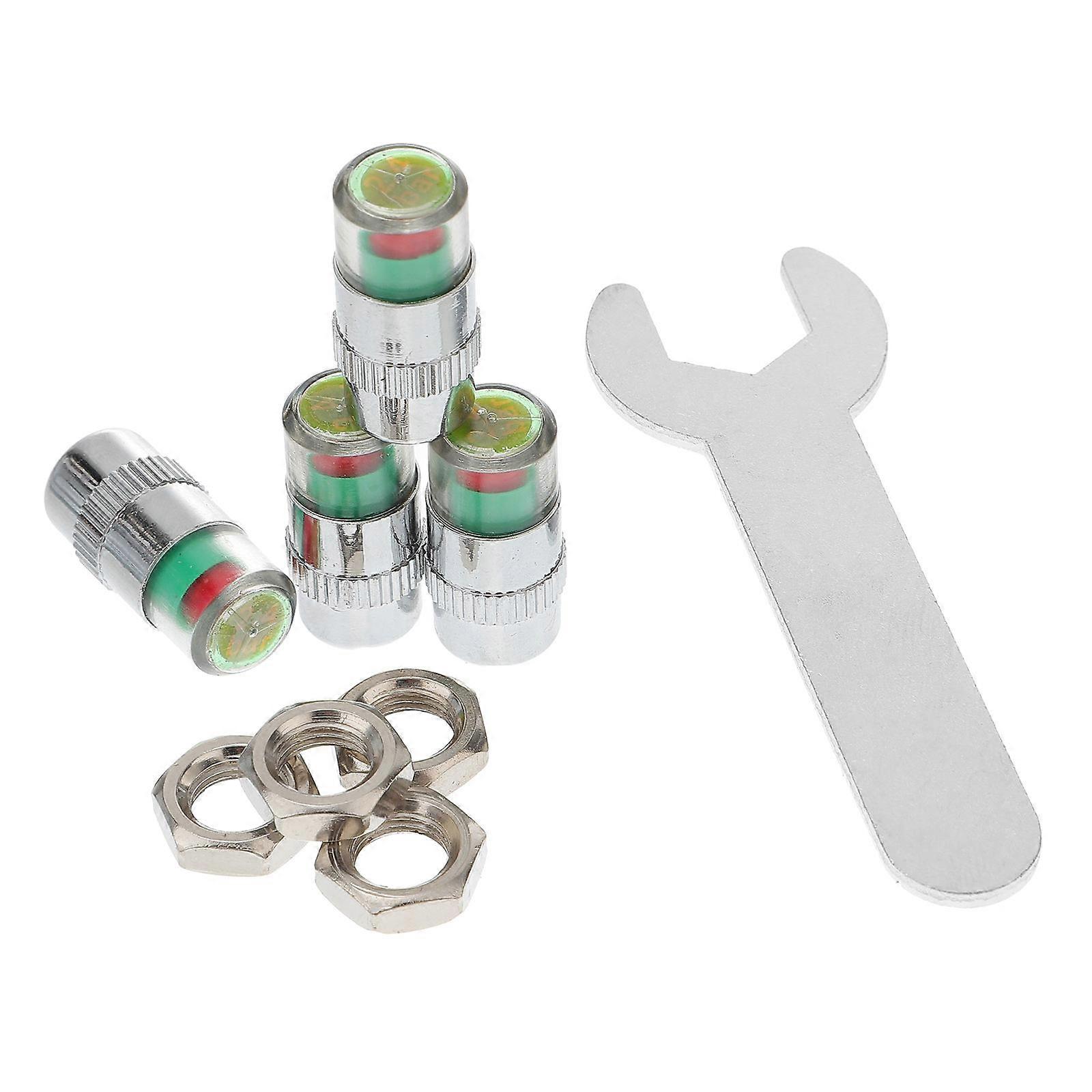 Car Tire Pressure Monitor Caps for 3Sets with Anti-Theft Spanner Nut
