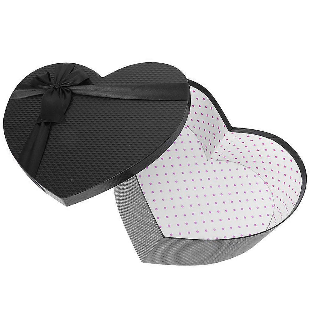 3Pcs Black Heart Shaped Paper Box for Gift Packaging Use