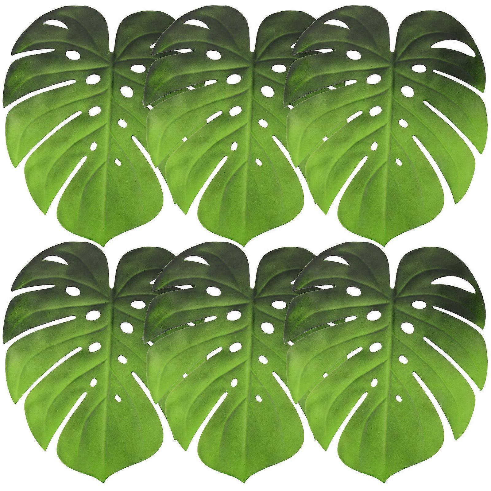 Place Mats Artificial Monstera Leaf Shape for Decoration 12Pcs