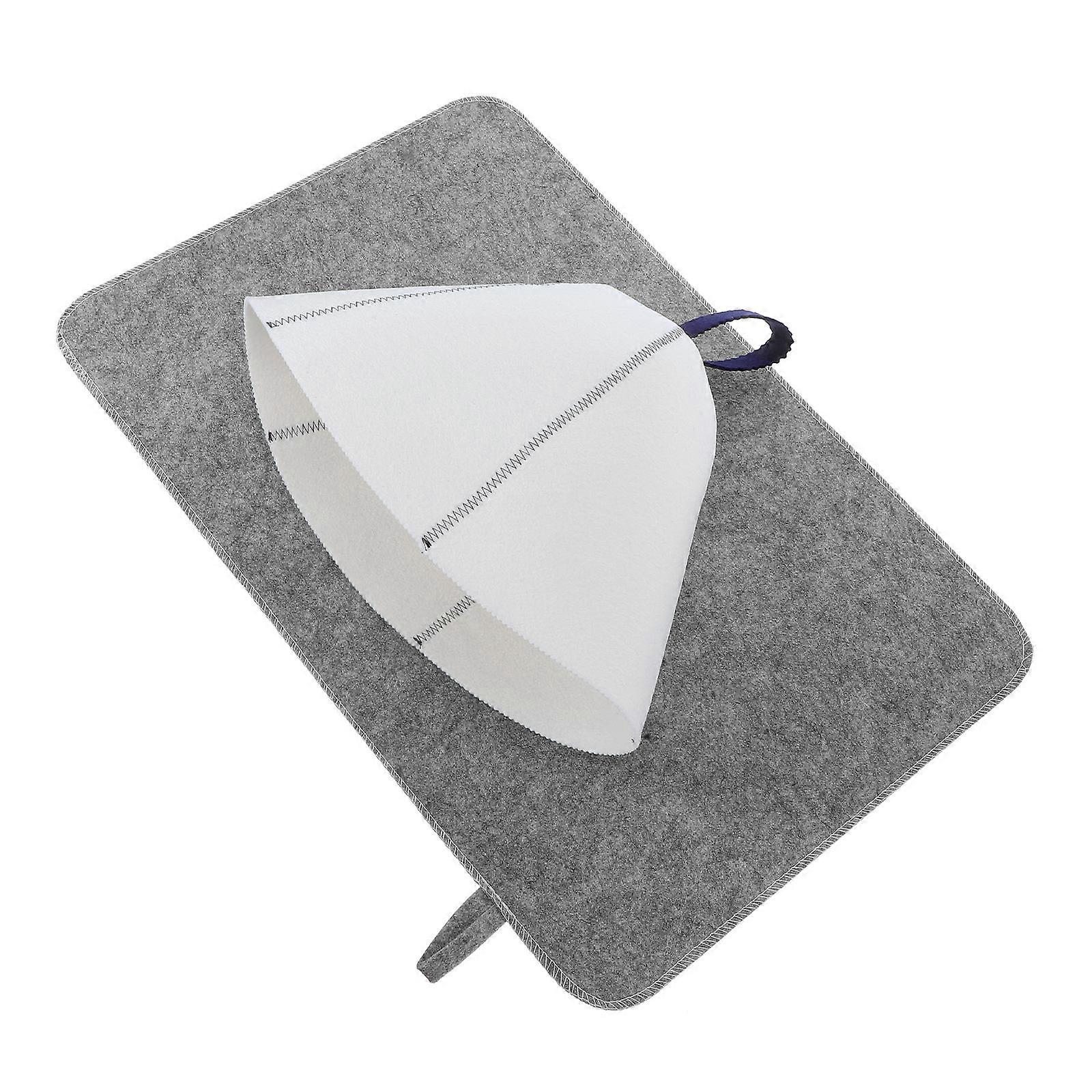 Thick Felt Sauna Hat with Cushion for Bath Relaxation 3Pcs Set
