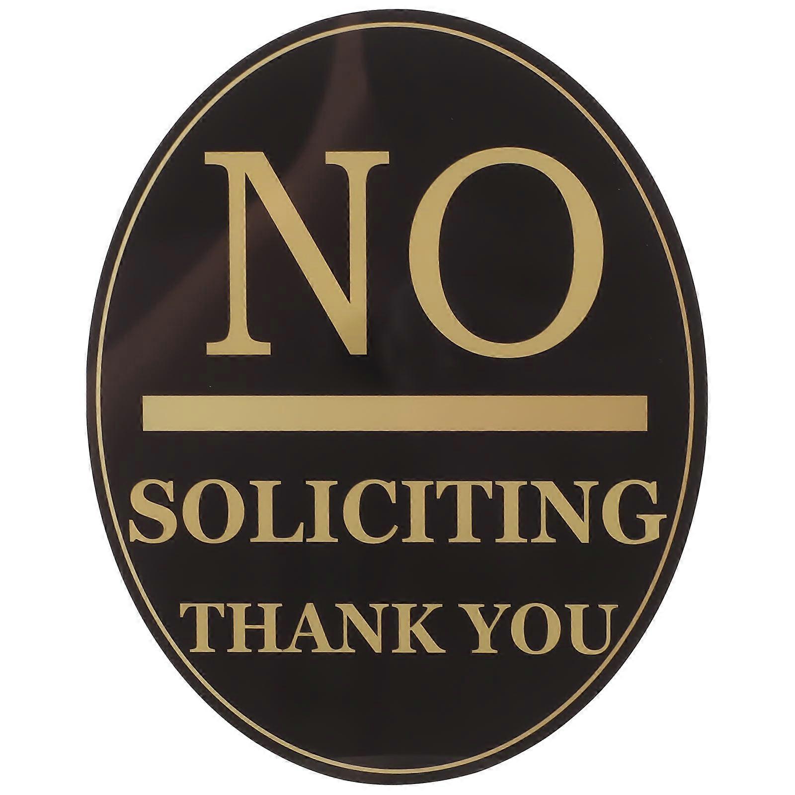 2Pcs No Soliciting Signs For House Black Rectangle Acrylic Prohibition Message Easy Installation For Residential Area Outdoor Use