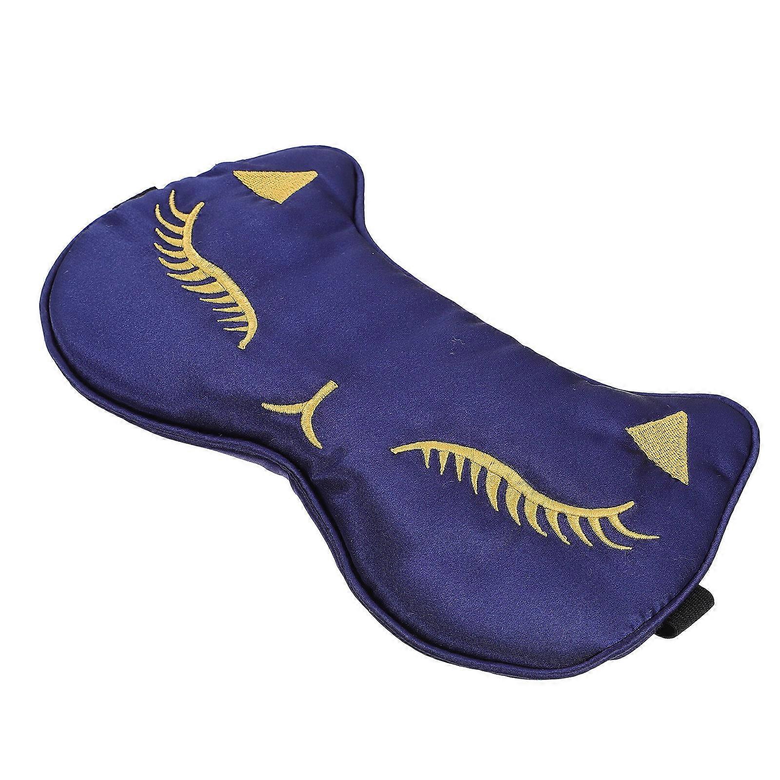 Artificial Silk Sleeping Eye Mask for Stress Relief 4Pcs Navy