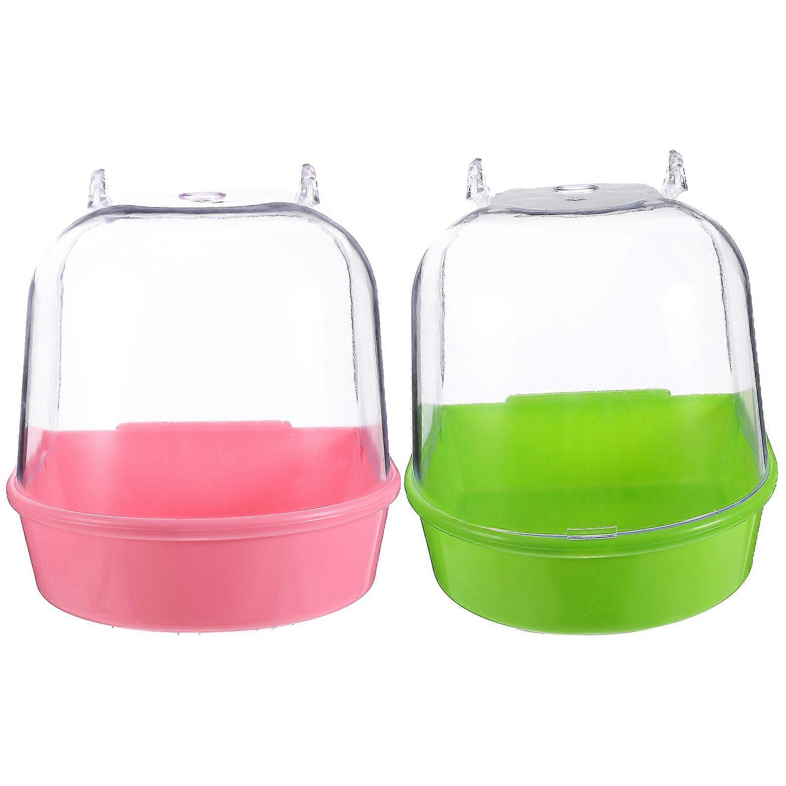 Bird Cleaning Tools Parrot Bathing Tubs Hanging 4Pcs Set