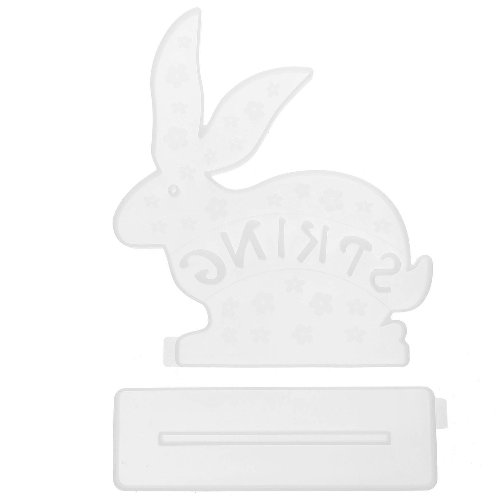 DIY Easter Bunny Silicone Mold for Resin Craft 4Sets with Manual Stand